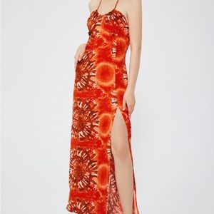 Tie Dye Maxi Halter Dress
